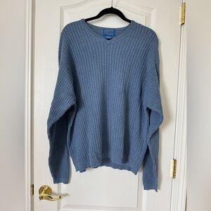 Men’s Extra Large Pendleton Blue Cotton Cable Knit Sweater